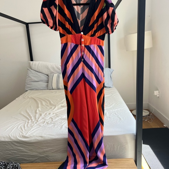 Anthropologie Vibrant Chevron Maxi Dress - Picture 1 of 4